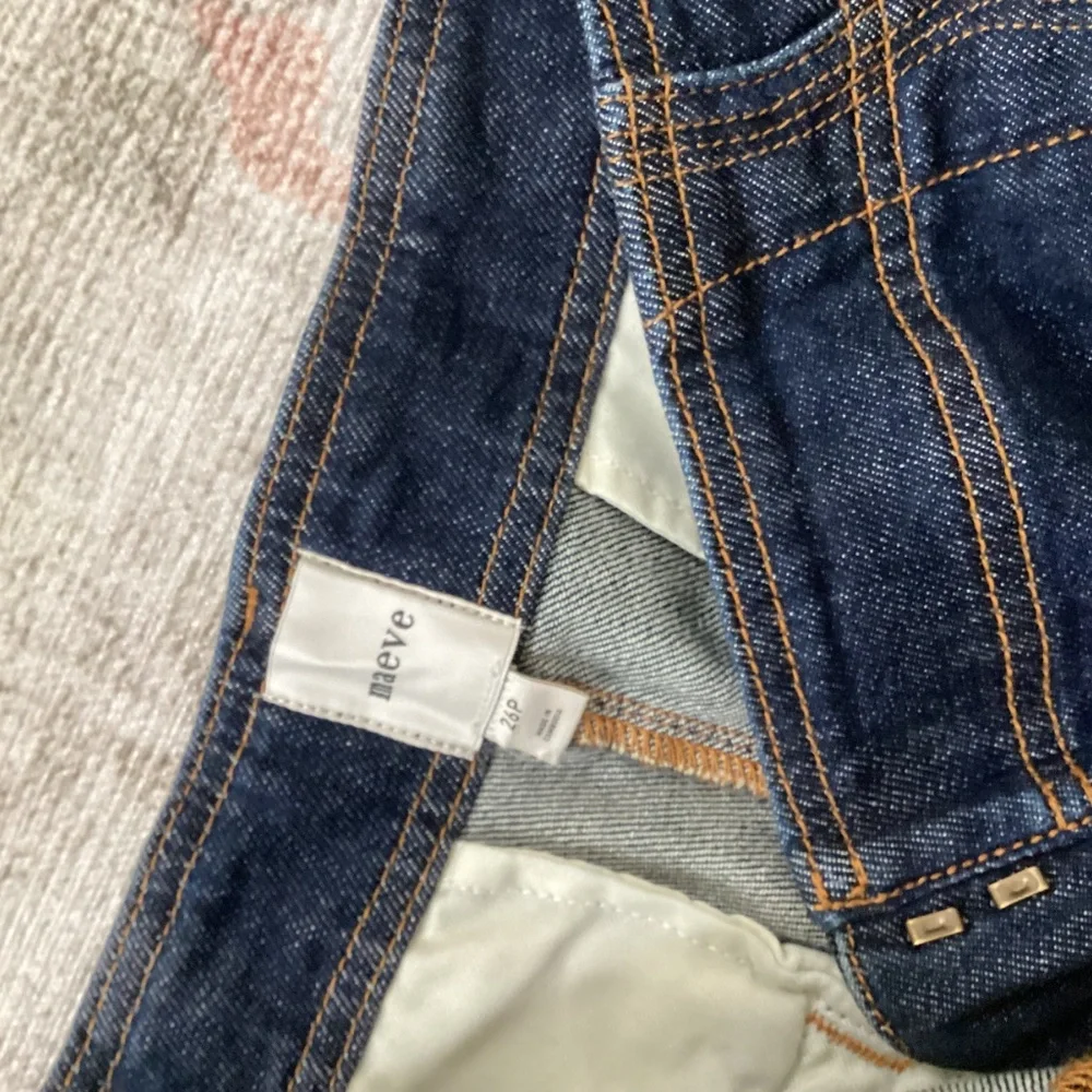 Maeve Scallop-Edge High-Rise Wide-Leg Jeans Maeve size 26p - Picture 4 of 9